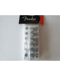 Fender genuine chrome 6 in line staggered locking tuners set 099-0818-100