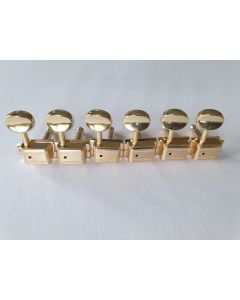 Wilkinson deluxe vintage 6 in line logo tuners gold