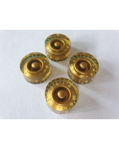 Set of 4 relic aged speed knobs gold fits USA pots KG-110I-R