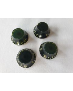 Set of 4 relic aged bell knobs black fits USA pots KB-160I-R