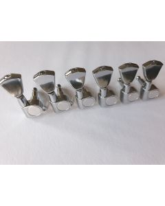 Boston deluxe guitar tuners set of 6 in line chrome 76-CL
