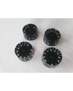 (4) Quality guitar USA Inch size control speed knobs set black set of 4