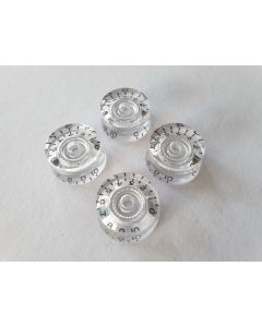 (4) Guitar USA Inch size control speed knobs transparent set of 4