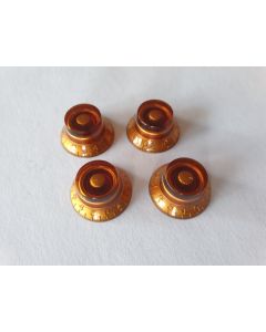 (4) Guitar metric size bell knobs amber set of 4