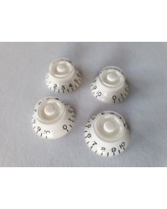 (4) Guitar Inch size bell knobs white set of 4