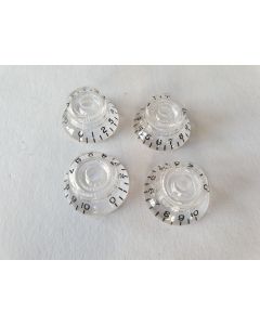 (4) Guitar Inch size bell knobs transparent set of 4