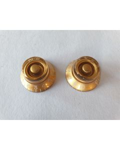 (2) Guitar control bell knobs set gold set of 2 metric size