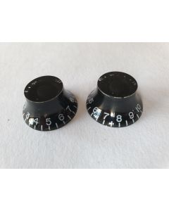 (2) Guitar metric size control bell knobs set black set of 2