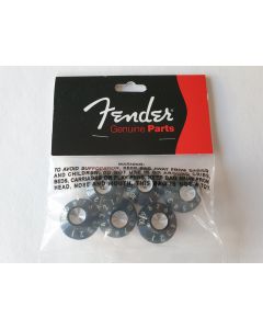 6 Fender amplifier knobs black silver insert 099-0930-000 
