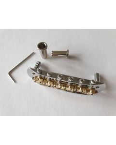 Jaguar Jazzmaster mustang upgrade bridge chrome with brass adjustable saddles