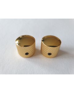 (2) Guitar & bass metric dome knobs gold with screw