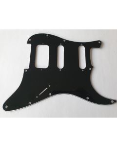 Stratocaster HSS pickguard 3ply black no pot holes fits Fender