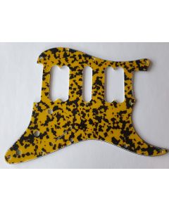 Stratocaster HSH pickguard 4ply yellow black fits Fender