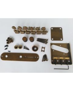 Telecaster antique brass vintage relic hardware parts kit + tuners