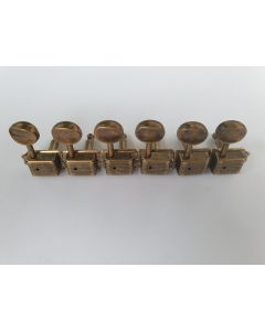 Guitar relic antique brass vintage tuners white buttons