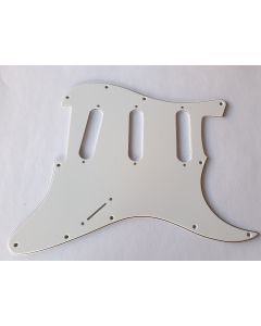 Stratocaster standard pickguard 3ply white no pot holes fits Fender