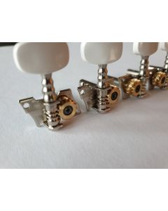 Guitar open gear tuners set 3L +3R white knobs 055-2LR