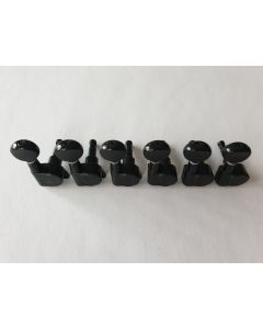 Wilkinson EZ-LOK 6 in line tuners set black round buttons