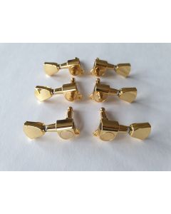 Guitar tuners 3L + 3R gold classic keystone buttons 76-GLR