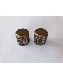 Set of 2 relic antique brass control knobs set metric size