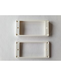 Humbucker mounting ring set curved bridge + neck white