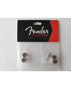 (2) Fender standard strap holders buttons chrome 006-3267-049