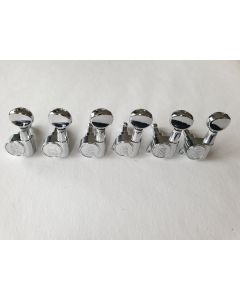 Wilkinson left hand lefty logo tuners 6 in line chrome