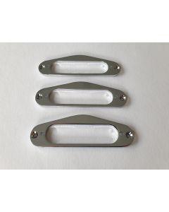 Set of 3 stratocaster chrome metal pickup mounting ring chrome & screws