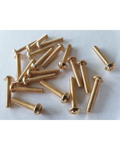 Set of 20 pickup & switch height mounting screws gold Fender