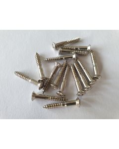 Set of 15 Guitar and Bass bridge mounting screws chrome
