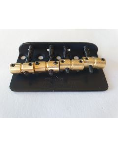 Wilkinson Black bass bridge brass saddles + screws BB-WBBC-B 