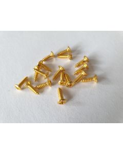 (17) countersunk pickguard mounting screws gold set