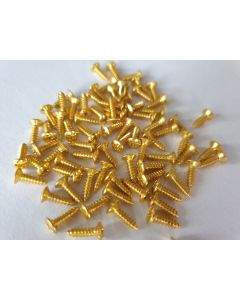 (100) countersunk pickguard mounting screws gold set