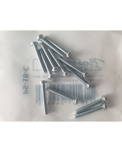 (12) Dome pickup mounting screws metric chrome PS-18-C