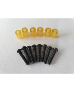 (8) pickup height mounting screws black + 6 tubing fits Fender