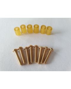 (8) pickup height mounting screws gold + 6 tubing Fender