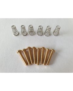 (8) pickup & switch mounting screws gold + springs Fender