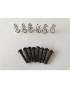 (8) pickup height mounting screws black + 6 springs fits Fender