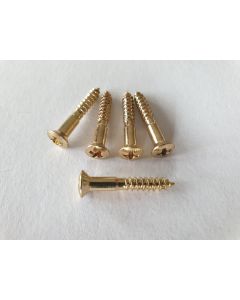 (5) Guitar & bass bridge mounting screws gold
