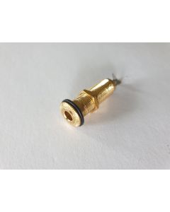 Gold guitar & bass cylinder flush mono Jack gold