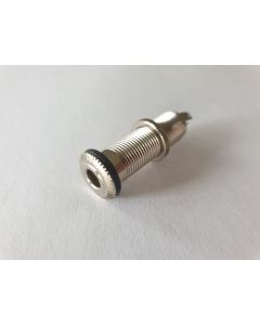 Cylinder Mono Jack Socket / flush mount Threaded Chrome 