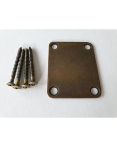 Guitar 4 bolt guitar neck plate antique relic brass