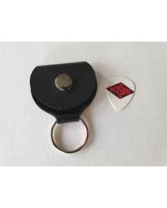 Real leather black key chain guitar pick holder + pick KR-85
