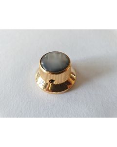 Guitar bell shaped knob gold with grey pearl inlay KG-263