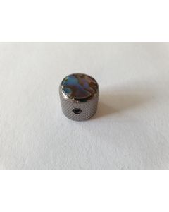 Guitar dome knob black nickel with abalone inlay KBN-237