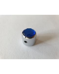 (1) Guitar & bass control knob jewel top blue fits CTS