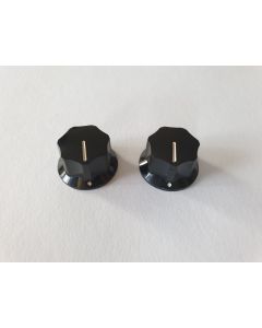 Set of 2 mustang / Jaguar large Inch size skirted control knobs fits CTS solid pots KB-145