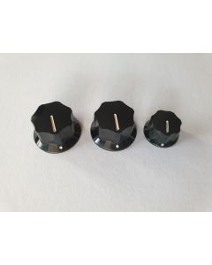 Jazz bass knob set 2x big and 1x small knob fits 1/4" CTS KB-145