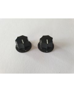 Set of 2 mustang / Jaguar large metric size push fit skirted control knobs KB-140