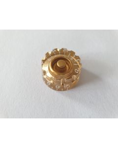 (1) guitar push on knurled Inch speed knob gold KG-116
